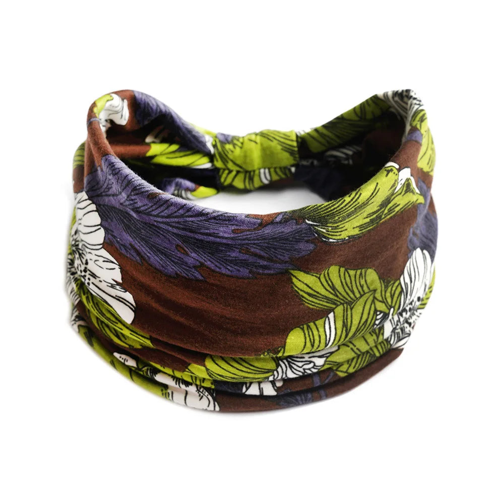 Bohemian Wide Cotton Stretch Headbands Women Headwrap Turban Headwear Bandage Hairbands Bandana Wide Headbands Hair Accessories