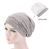 Bonnet de nuit unisexe doublé en satin pour femme et homme, bonnet de nuit ample pour soins capillaires, bonnet anti-chute, bonnet de nuit, couvre-chef