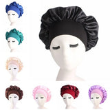 Newly Women's Satin Solid Sleeping Hat Night Hair Care Bonnet Nightcap For Women Men Unisex Cap