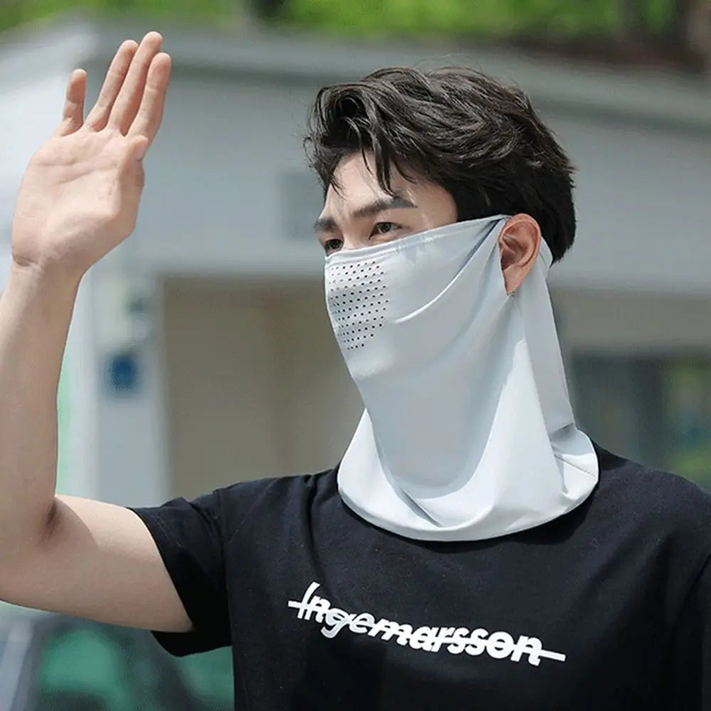 UV Protection Outdoor Neck Wrap Cover Sports Sun Proof Bib Ice Silk Mask Face Cover Neck Wrap Cover Sunscreen Face Scarf