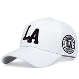 Casquette de baseball unisexe avec lettres brodées LA, ajustable, décontractée, pour le printemps et l'automne, pour l'extérieur, avec protection solaire