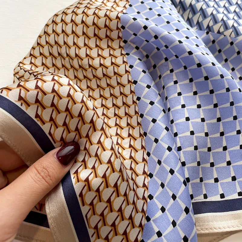 Neue schal frauen frühling gedruckt 100% echt seide schals wrap schal platz Foulard Büro Halstuch Hijab Pashmina bandana femme