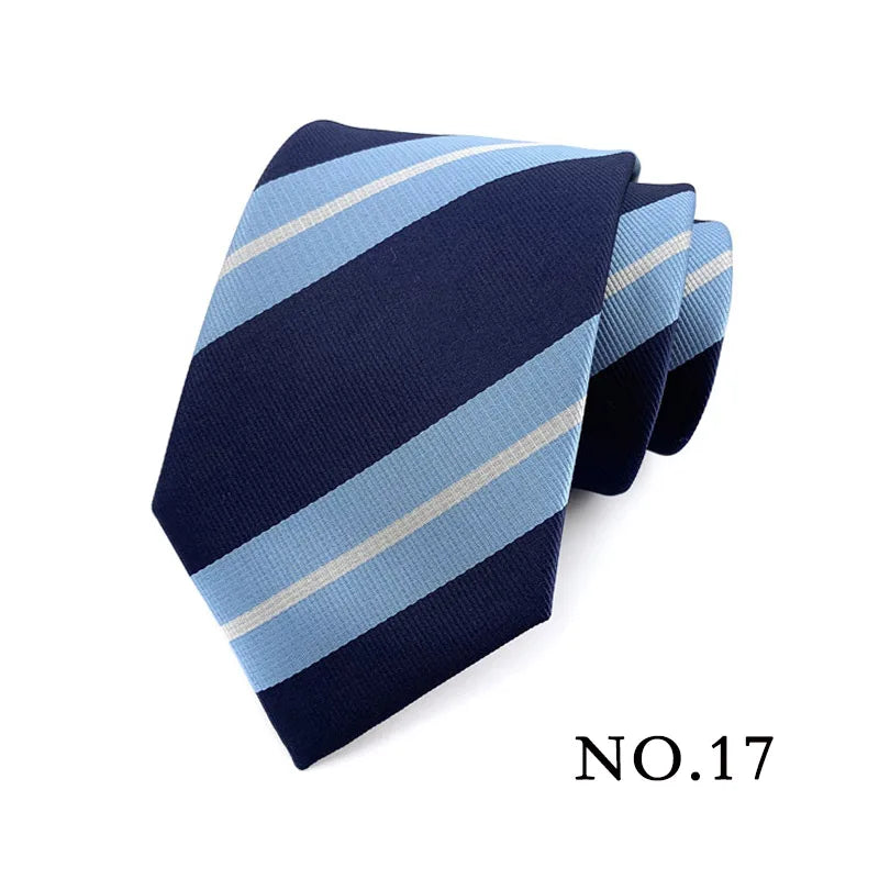 Cravate pour homme 8 cm, motif rayé, jacquard tissé, cravate Ascot, pour homme, pour fête de mariage