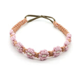 Braided Rope Headwrap Small Daisy Elastic Hair Band Turban Women Hair Scarf Crochet Bandana Macrame Hair Band Bohemian Headband