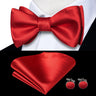 Hi-Tie Ensemble nœud papillon en soie pour homme, mouchoir et boutons de manchette, bleu, rouge, or, noir, blanc, jacquard, nœud papillon, mariage, affaires