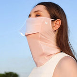 UV Protection Summer Face Scarves Solid Color For Women Golf Ice Silk Mask Face Cover Neck Wrap Cover Sunscreen Face Scarf