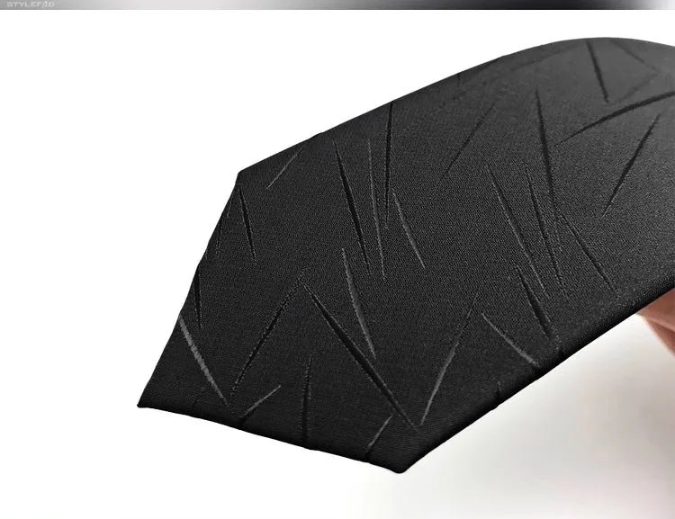 Cravate de luxe fine et étroite pour homme, 6 cm, noire, unie, à pois, rayée, en jacquard, idéale pour les soirées d'affaires