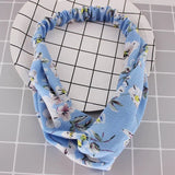 Fashion WomenFloral Headband Hair Accessories Leopard Cross Knotted Bow Chiffon Hair Band Girls Headdress Ladies Hoop Headwear