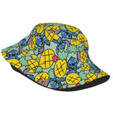 Unisex Kawaii Bucket Hats Funny Stitch Cartoon Accessories Bob Hat For Beach Headwear Lightweight