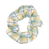 Women Lady Female Flower Hair Accessories LatticePrint Elastic Hairs Ties Yellow Scrunchies Hair Rope Girls Headwear