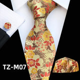 Ensemble de cravates en soie rose floral pour hommes, ensemble de cravates de fête de mariage, mouchoir, broche, boutons de manchette, accessoires pour hommes de haute qualité Gravata