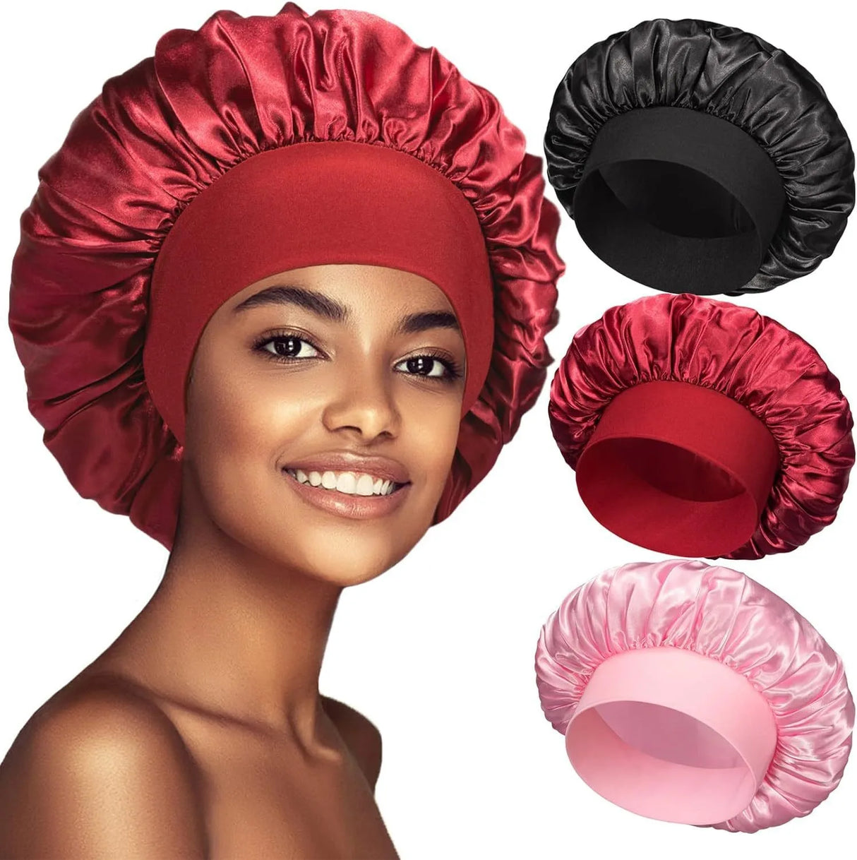 Satin Hat Sleep Silk Round Fabric Protect Hair Comfort Hair Night Anti-frizz Sleeping Hat Four Seasons Breathability Sleep Cap