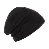Unisex Men Women Beanie Cotton Night Sleep Cap Bonnet Chemo Hat Headwear Turban Baggy Hair Care Nightcap Pullover Hat Solid Colo