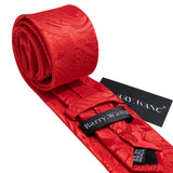 Barry.Wang Ensemble cravate et boutons de manchette en soie pour homme, motif jacquard, rouge, bordeaux, rose, pour mariage, affaires, fête