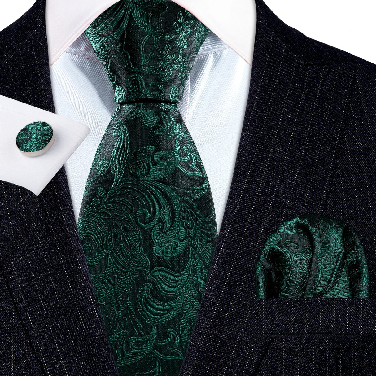 Ensemble élégant de cravates et boutons de manchette en soie à fleurs multiples pour homme, cravate jacquard à fleurs pour mariage, entreprise, fête, événement, Barry.Wang