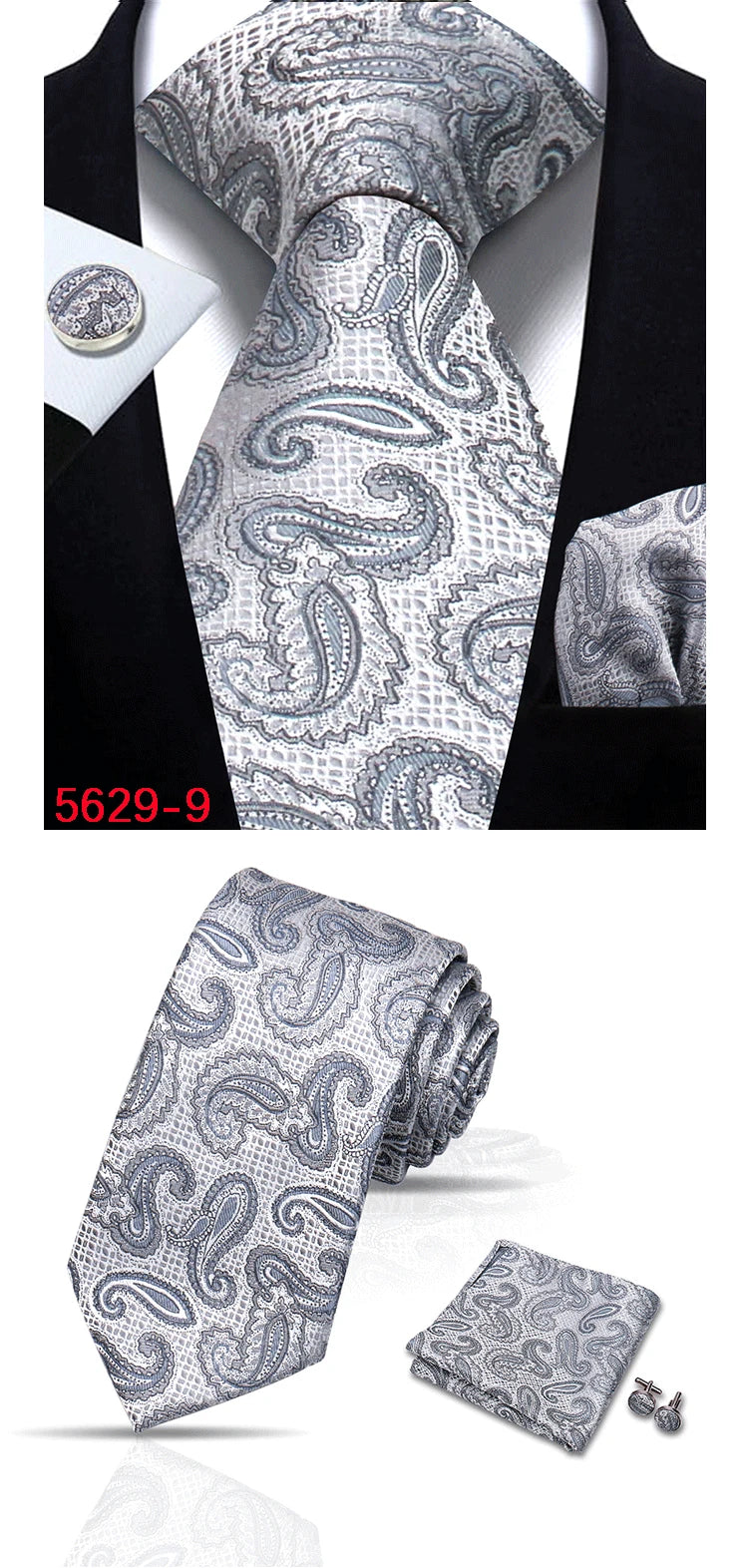 Cravate homme Paisley Jacquard tissé 8 cm formelle affaires mariage cravate poche carré ensemble costume cravate haute qualité fait main Gravata