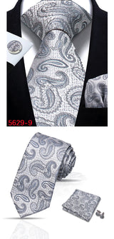 Cravate homme Paisley Jacquard tissé 8 cm formelle affaires mariage cravate poche carré ensemble costume cravate haute qualité fait main Gravata