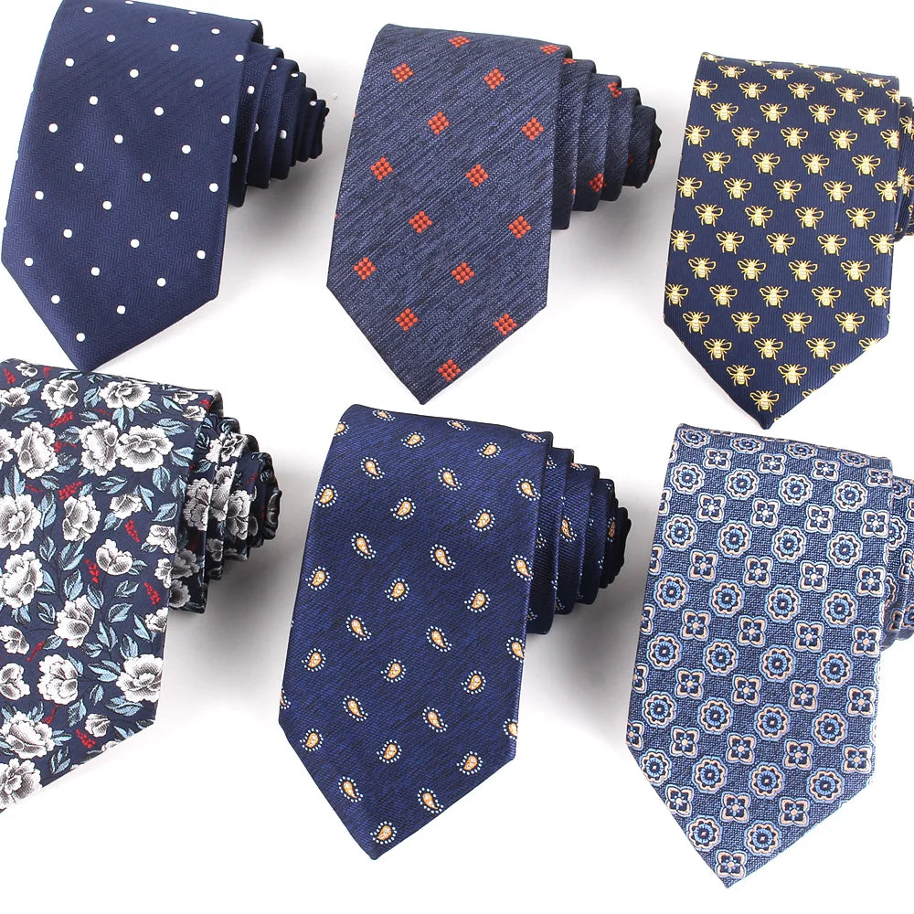 Cravates bleu marine pour hommes, costumes, cravates pour hommes pour mariage, cravates pour garçons d'honneur, cravates à la mode à motif cachemire floral pour hommes et femmes, bons cadeaux