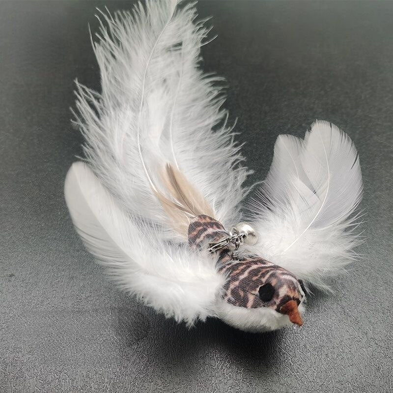 NONOR Simulation Bird Interactive Cat Toy Funny Feather Bird with Bell Cat Stick for Kitten Playing Teaser Wand Toy Cat Supplies