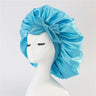 Bonnet de nuit en satin pour femme, large bande solide, extensible, avec nœud, bonnet soyeux, bonnet de nuit, soins capillaires, couvre-tête de douche