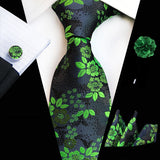 Ensemble de cravates en soie rose floral pour hommes, ensemble de cravates de fête de mariage, mouchoir, broche, boutons de manchette, accessoires pour hommes de haute qualité Gravata