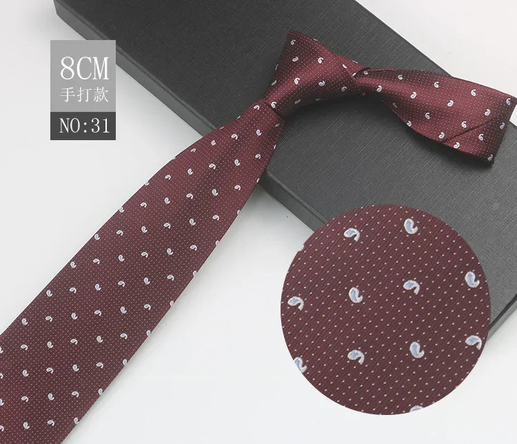 Cravate à fleurs en grille, tissée en gros, 8 cm, accessoires de mariage, bleu, homme, pois, cachemire, convient aux groupes, fêtes, bureau