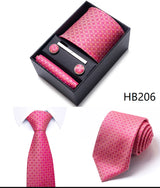 Cravate pour homme, tout nouveau style, cadeau de mariage, ensemble de pochettes, boîte à cravates, accessoires de costume noirs pour hommes
