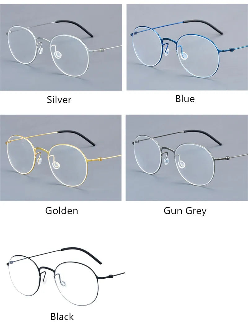 Thititanium Glasses Frame Men Denmark Brand 5504 Women Eyeglasses Thin Rim Screwless Ultralight Classics Round Eyewear 2025 New