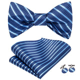 Dropshipping Jacquard Silk Mens Self Bow Tie Hanky Cufflinks Set Male Butterfly Knot Bowtie Wholesale for Male Wedding Business