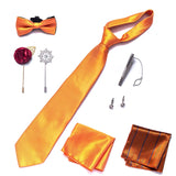 Brand Newest Design Silk Tie Set Handkerchief Pocket Squares Cufflink Bow Tie Clip Necktie Set Bussiness Wedding Suit Gift Box