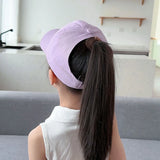 Casquette de baseball rose et blanc pour bébé fille, chapeau de soleil à queue de cheval haute, réglable, pour voyage et extérieur, nouveauté