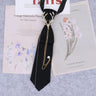 Cravate en ruban noir faite à la main, bijoux en strass cristal, chemises blanches pour hommes, étudiantes, garçons, col, cravates, uniformes, femmes