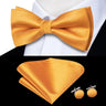 Dropshipping Solid Silk Mens Bow Tie Hanky Cufflinks Set Pre-tied Butterfly Knot Bowtie Wholesale for Male Wedding Business