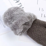 Winterwolle-Strickhandschuhe für Babys, Jungen und Mädchen, warm, Plüsch, dick, Vollfinger-Fäustlinge für 1–3 Jahre alte Kinder