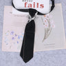 Cravate en ruban noir faite à la main, bijoux en strass cristal, chemises blanches pour hommes, étudiantes, garçons, col, cravates, uniformes, femmes