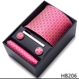 Cravate pour homme, tout nouveau style, cadeau de mariage, ensemble de pochettes, boîte à cravates, accessoires de costume noirs pour hommes