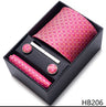 Cravate pour homme, tout nouveau style, cadeau de mariage, ensemble de pochettes, boîte à cravates, accessoires de costume noirs pour hommes
