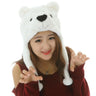Cute Cosplay Costume Green Headgear Female Beanie Caps Cartoon Winter Autumn Hats Plush Hat Big Frog Eyes Hat Rabbit Bunny Ears