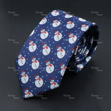 Classic Red Blue Christmas Tie For Men Father Festival Gift Santa Claus Snowman Tree Snowflake Elk Necktie Skinny 7cm Accessory