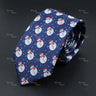 Classic Red Blue Christmas Tie For Men Father Festival Gift Santa Claus Snowman Tree Snowflake Elk Necktie Skinny 7cm Accessory