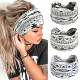Boho Headbands For Women Fashion Stretch Wide Hair Bands Knoted Turban Yoga Sweatband Elastic Head Bands Stylish Wrap Headbands