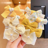 10 Pcs/Set New Baby Girl Cute Colors Flower Hair Bands Ponytail Holder Chilren Soft Scrunchies Rubber Kids Hair Accessories