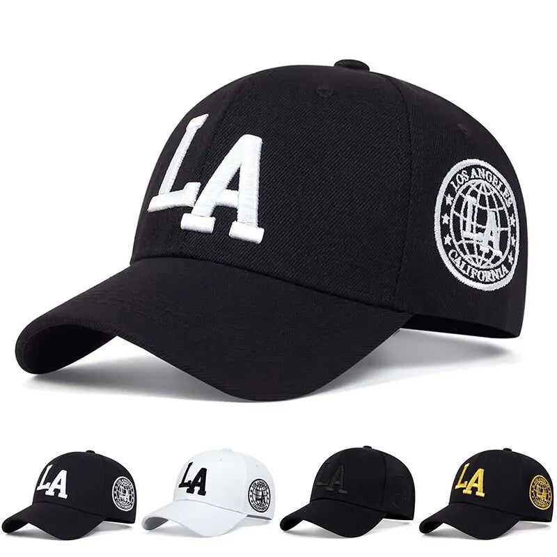 Casquette de baseball unisexe avec lettres brodées LA, ajustable, décontractée, pour le printemps et l'automne, pour l'extérieur, avec protection solaire