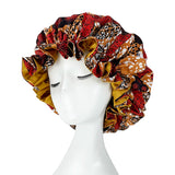 Bonnet de nuit double épaisseur en satin soyeux pour femme, grand bonnet réversible doublé de satin, couvre-chef pour la nuit, accessoires pour cheveux