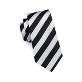 Cravate Hi-Tie blanche et noire à rayures pour homme, couleur unie, en soie, pour mariage, mouchoir, boutons de manchette, créateur de mode, livraison directe