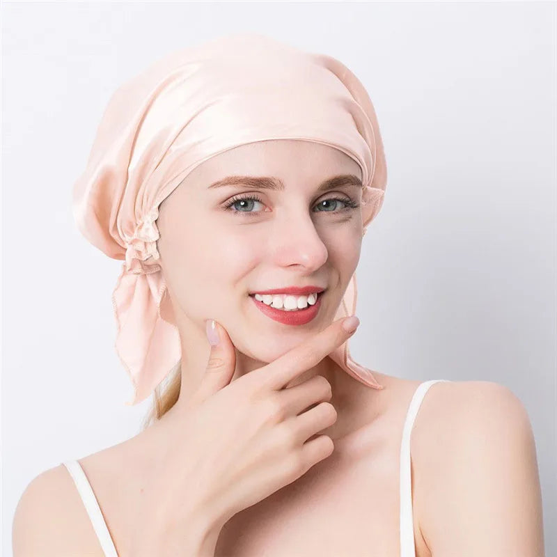 Bonnet de nuit en soie de mûrier 100 % naturelle, bonnet de douche en soie, bonnet de nuit, tâches ménagères, cuisine, soins capillaires, bonnet protecteur, accessoires pour cheveux