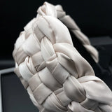 4.5-5CM Stunning Wide Women Headpiece Satin Cloth Braided Headbands for Woman Ladies Daily Shopping Party Head Hoop Accessories