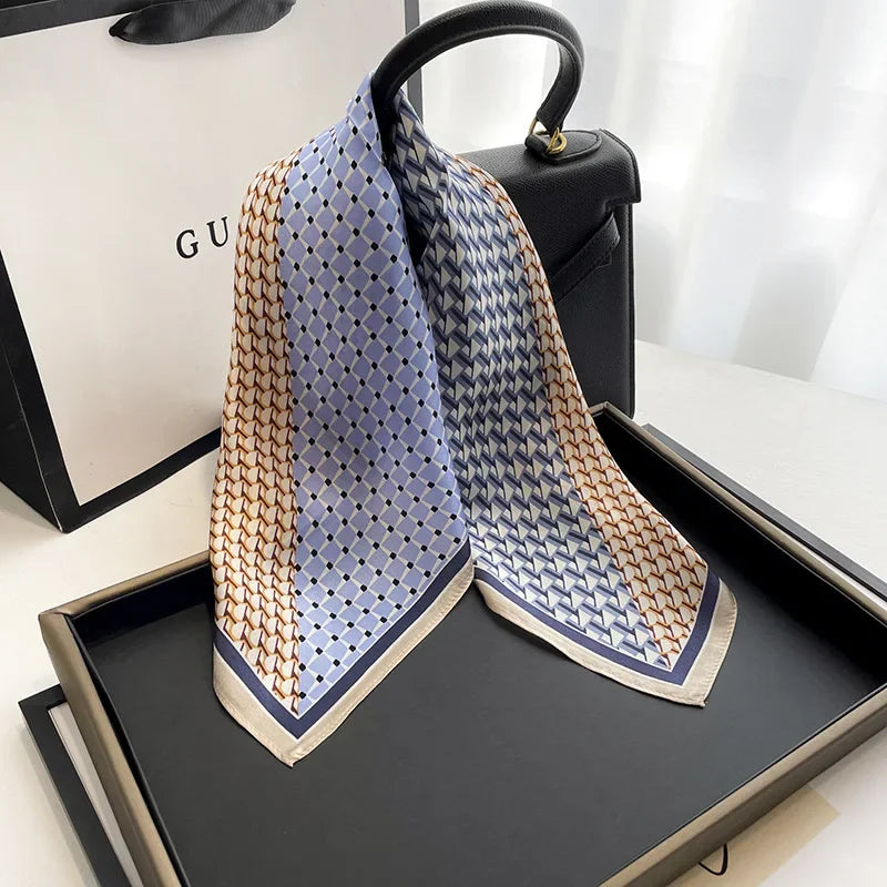 Neue schal frauen frühling gedruckt 100% echt seide schals wrap schal platz Foulard Büro Halstuch Hijab Pashmina bandana femme