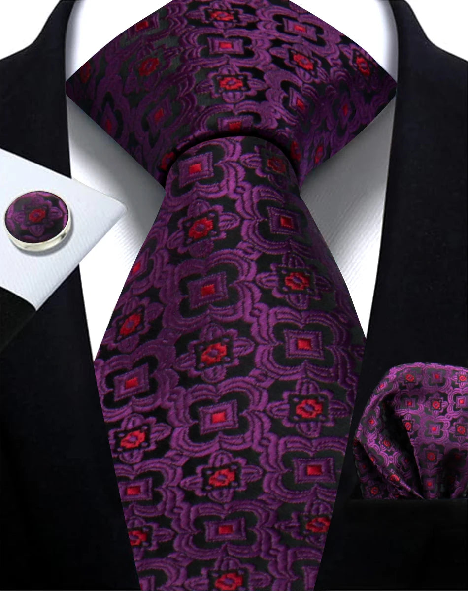 Cravate homme Paisley Jacquard tissé 8 cm formelle affaires mariage cravate poche carré ensemble costume cravate haute qualité fait main Gravata