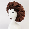 Bonnet de nuit en satin pour femme, large bande solide, extensible, avec nœud, bonnet soyeux, bonnet de nuit, soins capillaires, couvre-tête de douche